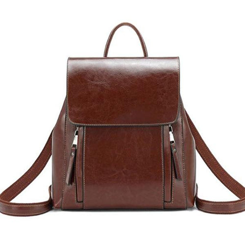 Brown Crossbody leather backpack purse