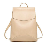 Beige vegan leather backpack purse for women