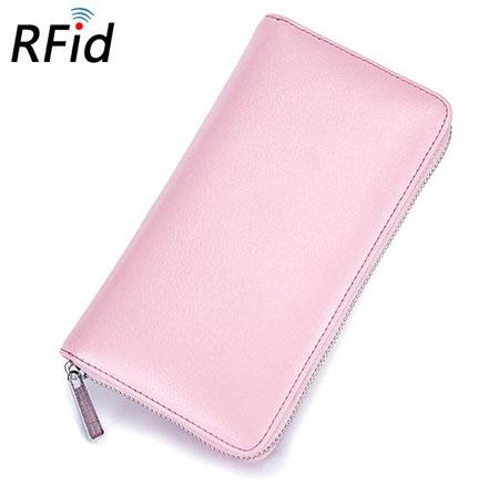 Pink womens card holder wallet