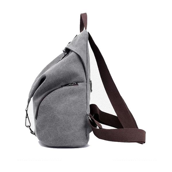 anti theft canvas women backpack side