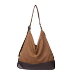 Brown canvas tote large capacity