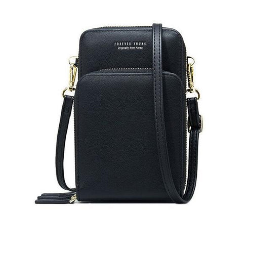 Black small crossbody bag cell phone purse