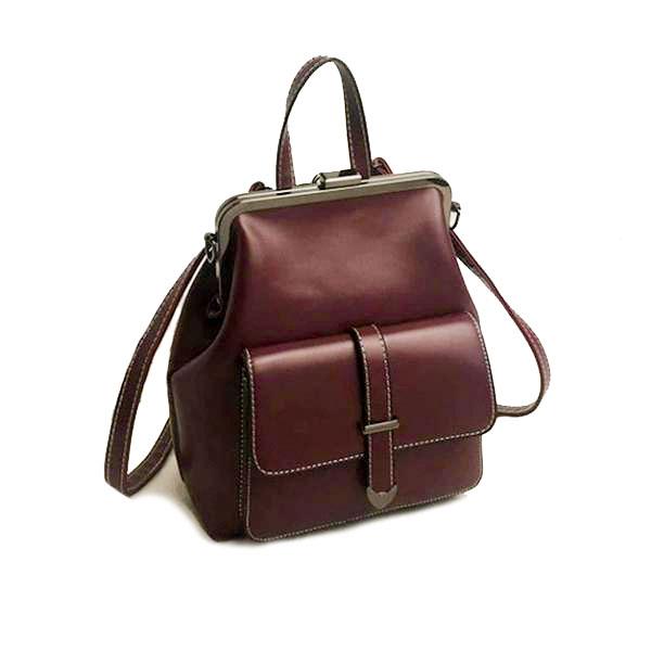 Burgundy vintage convertible backpack purse