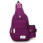 purple sling bag water bottle holder 