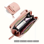 Pink phone wallet compartment