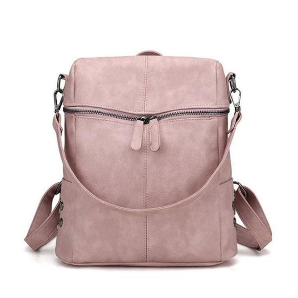 Pink Vegan leather backpack purse