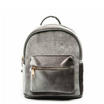 Gray Small velvet backpack