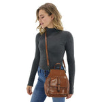 Vintage crossbody leather backpack purse
