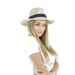 adjustable straw panama hat for women, beige