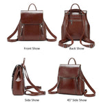 Multifunction leather backpack purse