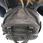 Backpack purse with double compartment