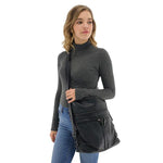 black leather crossbody backpack purse