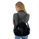 Suede backpack purse for women