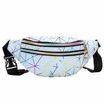 Cheap blue holographic fanny pack