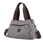 Grey canvas handbag
