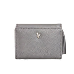 Small gray wallet for women with tassel