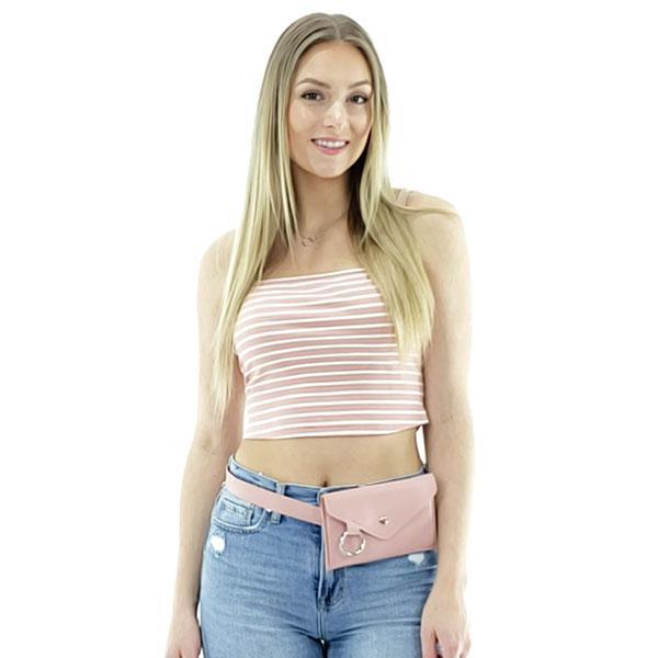 cute leather pink belt bag 