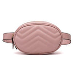 Pink leather fanny pack