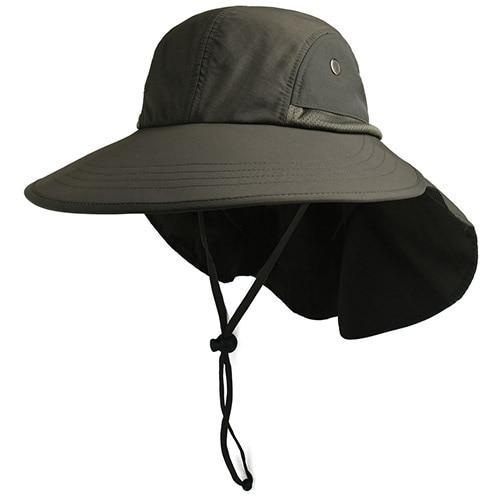 Green sun hats for women with neck flap