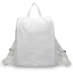 White womens leather backpack anti theft