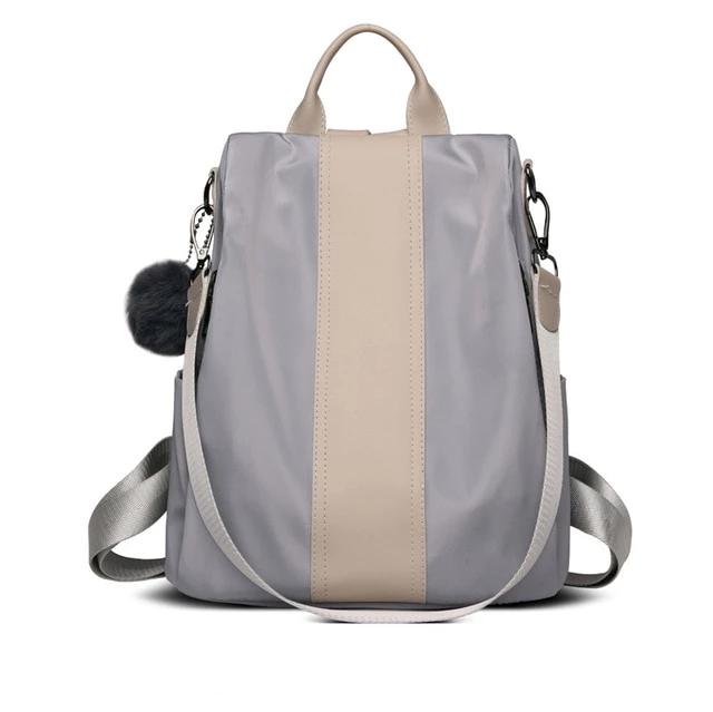 Khaki anti-theft travel backpack for women