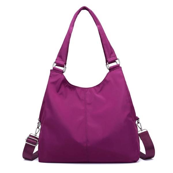 Purple nylon cross body handbags women