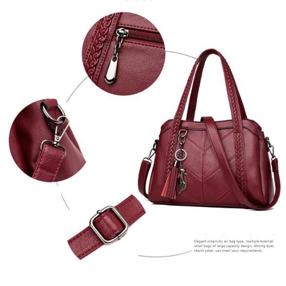 Sheepskin red leather bag