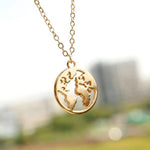 Gold chain world map necklace 