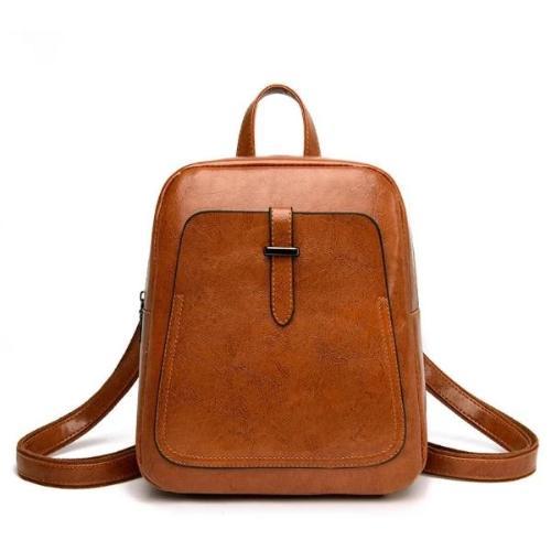 Brown vintage leather backpack
