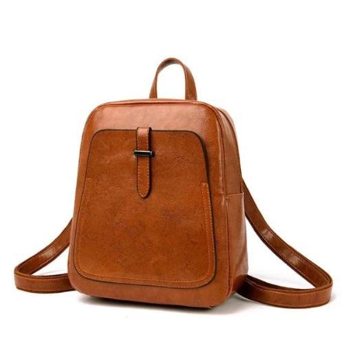Brown Leather backpack convetible vintage for women