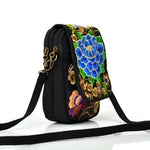 ethnic embroidery double pocket small bag