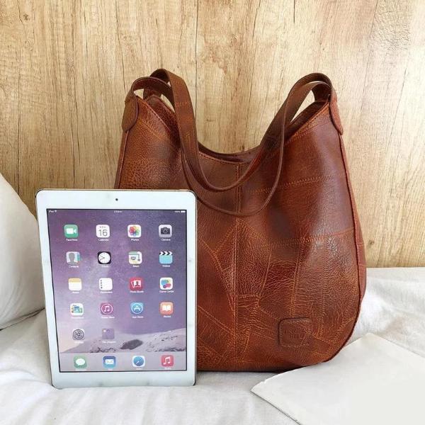Brown leather shoulder purse