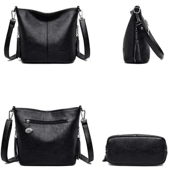 Black Leather small crossbody cute bag
