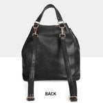 Black leather backpack with removable straps