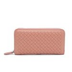 Rose pink leather wallets for women