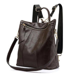 Leather tote with backpack strap