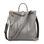 Gray Convertible backpack tote leather