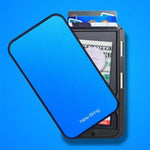 Blue RFID flip card holder wallet