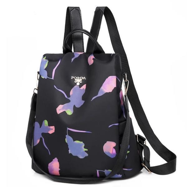 pink and purple flower backpack purse