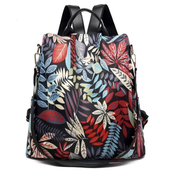 colorful leaves backpack purse