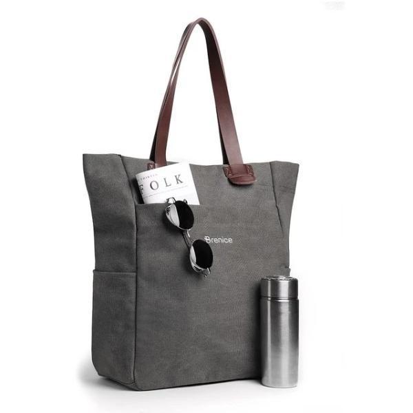Large grey tote backpack canvas