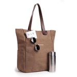 Brown canvas tote backpack for women diaper bag