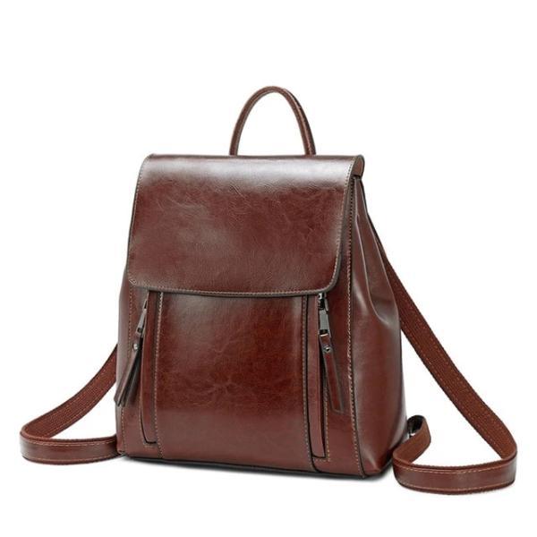 Dark brown Crossbody leather backpack purse
