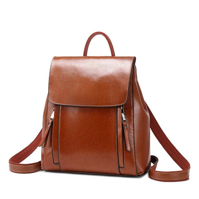 Light brown Crossbody leather backpack purse