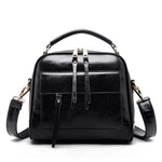Black leather crossbody bags with multiple compartments