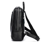 Soft leather backpack close with zipper