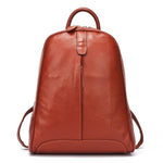 Brown soft genuine leather backpack
