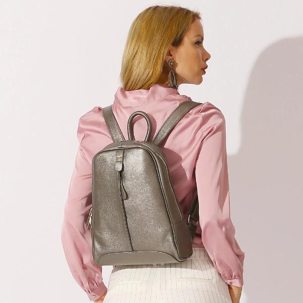 Bronze leather backpack