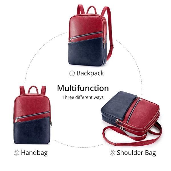 Multifunction leather backpack with convertible strap