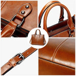 Brown handbag with handles